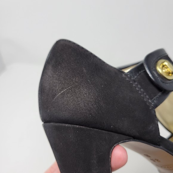 Coach Tristen Black Suede Tassel Pumps Heels Shoes 8.5B - Picture 11 of 14